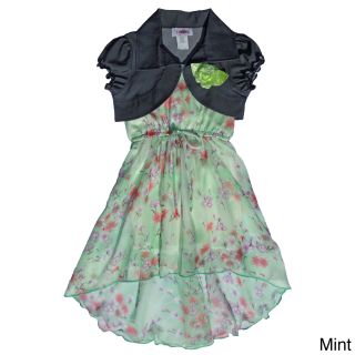 Toddler/ Girls Floral Chiffon Hi low Dress Set