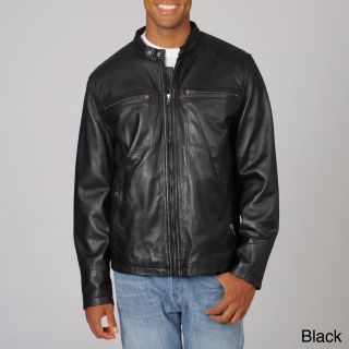 Whet Blu Mens Brown Scooter Collar Cruiser Leather Jacket