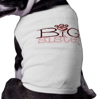 Big Sister Paw Print Design Dog T shirt