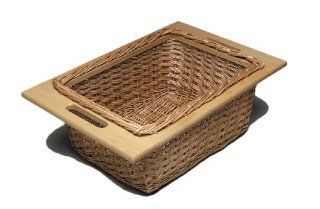 Hafele 540.55.001 Wicker 11.25" Wide Pull Out Wicker Baskets with Beech Frame 540.55.001   Cabinet Organizers
