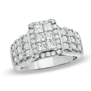 CT. T.W. Princess Cut Composite Diamond Engagement Ring in 14K