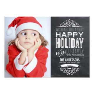 VINTAGE CHALKBOARD  HOLIDAY PHOTOCARD PERSONALIZED ANNOUNCEMENT