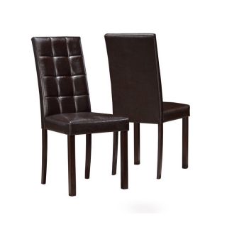Dark Brown Leather look Dining Chair (set Of 2)