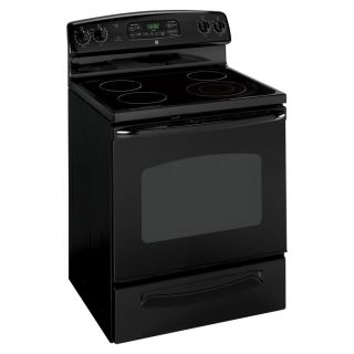 GE Smooth Surface Freestanding 5.3 cu ft with Steam Electric Range (Black) (Common 30 in; Actual 29.875 in)