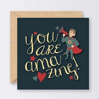 'you are amazing' valentine's card by the little bird press