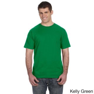Anvil Mens Ringspun Solid Color Short Sleeve Cotton T shirt Green Size 3XL