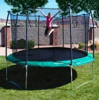 17' x15' Oval Trampoline and Enclosure Pad Color Green  Recreational Trampolines  Sports & Outdoors
