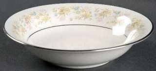 Noritake Blossom Time Coupe Soup Bowl, Fine China Dinnerware   Yellow/Blue Flora