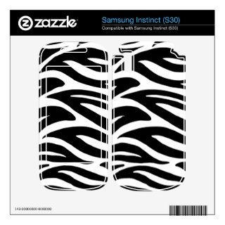 Black and White Zebra Stripes Samsung Instinct Decal