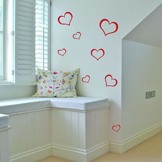 set of 12 heart wall stickers by leonora hammond