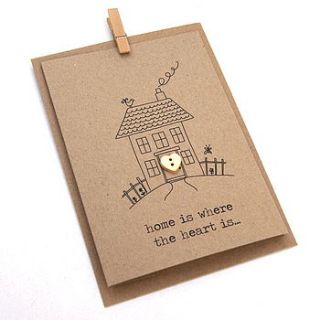 'home is where the heart is' button box card by the hummingbird card company