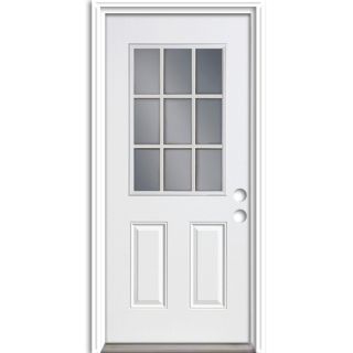 ReliaBilt Half Lite Prehung Inswing Steel Entry Door (Common 32 in x 80 in; Actual 33 in x 81 in)