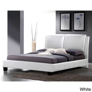 Baxton Studio Sabrina White Modern Full sized Bed With Overstuffed Headboard