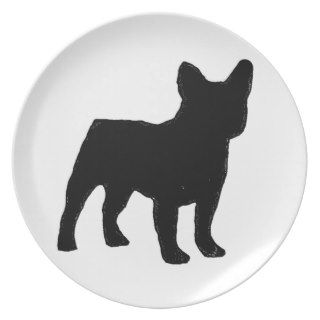 french bulldog silhouette dinner plate
