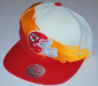 NFL Mitchell & Ness Kansas City Chiefs Paintbrush Snapback Hat   Red  Sports Fan Baseball Caps  Sports & Outdoors