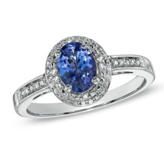 Oval Tanzanite and Diamond Accent Ring in Sterling Silver   Zales