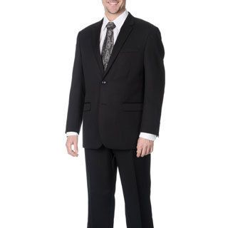 Martino Mens Wool Rich Black Wool Blend Suit