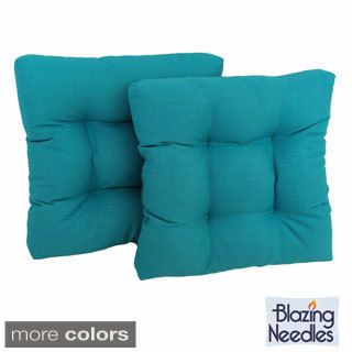 Blazing Needles Spun Poly 19 inch Chair/ Rocker Outdoor Cushions (set Of 2)