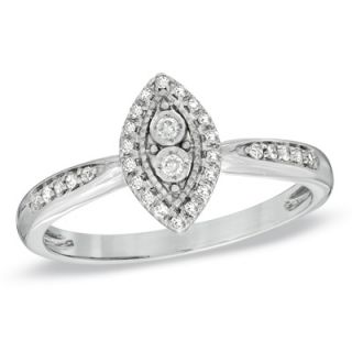 CT. T.W. Diamond Marquise Frame Ring in Sterling Silver   Zales