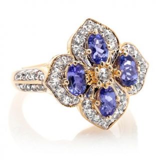 Victoria Wieck 1.46ct Oval Tanzanite and White Topaz Cluster Ring