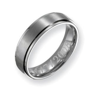 Stainless Steel Ridged Edge Wedding Band (27 Characters)   Zales