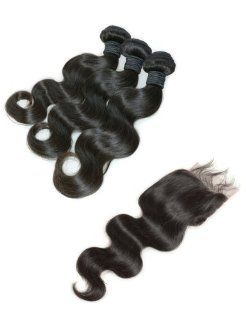 New Star Virgin Brazilian Body Wave Hair Extension Mixed Length With One Closure   12", 12", 12", 10"  Beauty