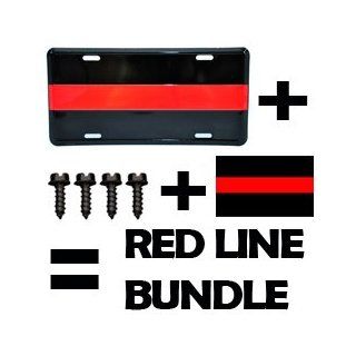 Firefighter Thin Red Line License Plate BUNDLE 
