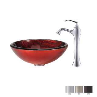 Kraus Bathroom Combo Set Charon Glass Vessel Sink And Ventus Faucet