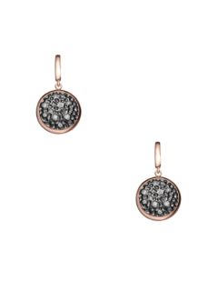 CZ & Rose Gold Round Earrings by Genevive Jewelry