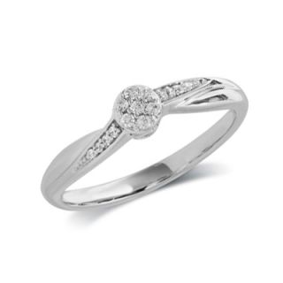 10 CT. T.W. Diamond Cluster Promise Ring in 10K White Gold   Zales