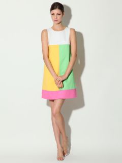 COTTON TWILL COLOR BLOCK DRESS by Lisa Perry