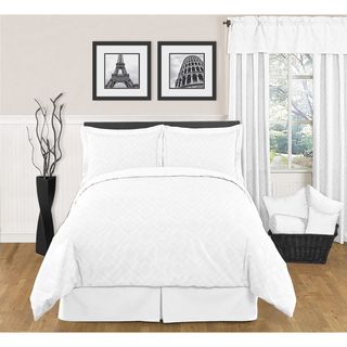 Sweet JoJo Designs White Diamond 3 piece Full / Queen size Bedding Set Sweet Jojo Designs Kids' Comforter Sets