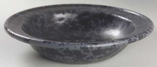 Bennington Potters Agate Black Slate Rim Soup Bowl, Fine China Dinnerware   Blac