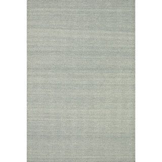 Hand woven Poplin Aqua Wool/ Cotton Rug ( 710 X 11)
