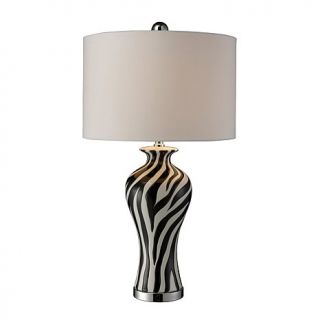 Carlton Black, White and Chrome Table Lamp   25in