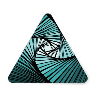 3 dimensional spiral blue triangle sticker