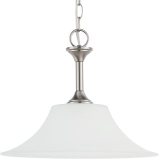 Holman One light 60 watt Brushed Nickel Downlight Pendant With Satin etched Glass