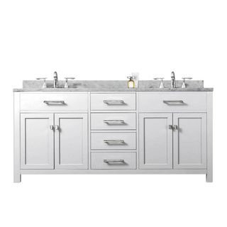 Water Creation Madison Solid White Double Sink Bathroom Vanity White Size Double Vanities