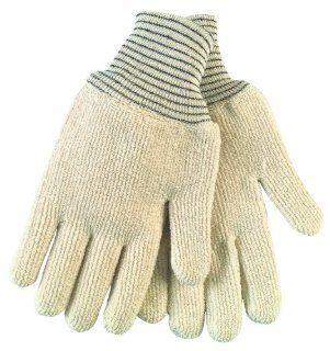 MCR Safety 9433S Extra Heavy Weight Seamless Reversible Men's Gloves with Black Stripe, Natural, Small   Work Gloves  