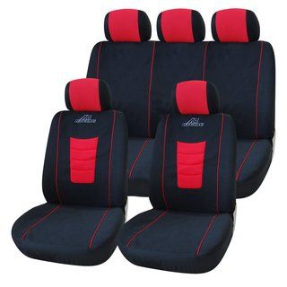 Adeco Black/ Red 9 piece Car Vehicle Seat Covers