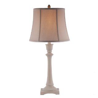 Gray Washed Column Table Lamp   Table Lamps For Nightstand  