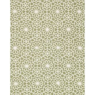 Hand Hooked Charlotte Green Rug (76 X 96)
