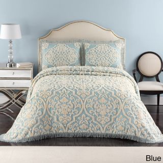 Lamont Limited Layla Chenille Bedspread (shams Sold Separately) Blue Size Twin