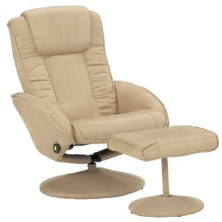 Camel Microfiber Recliner And Ottoman