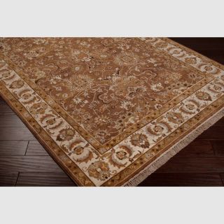 Hand knotted Cadhla Brown Semi worsted New Zealand Wool Oriental Rug (8 Square)