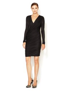 Silk Jersey Ruched Wrap Dress by J.Mendel