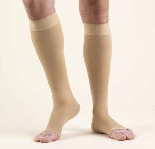 Truform Firm Stay Up Top Open Toe Knee High Compression Sock, Beige, Large, 30 40 mmhg, 0.25 Pound Health & Personal Care