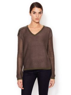 Embellished Shoulder V Neck Sweater by Design History