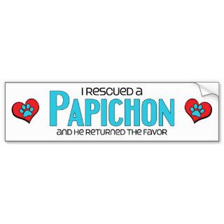 I Rescued a Papichon (Male) Dog Adoption Design Bumper Sticker