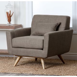 Abbyson Living Bradley Khaki Tufted Fabric Armchair